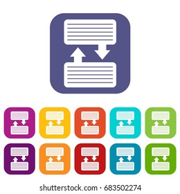 Infographic blocks with arrows icons set