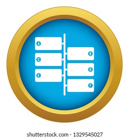 Infographic blocks on signpost icon blue vector isolated on white background for any design