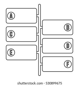 Infographic blocks on signpost icon. Outline illustration of infographic blocks vector icon for web design
