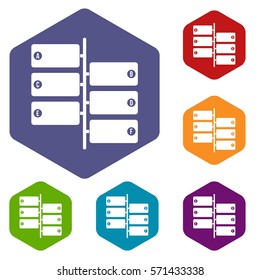 Infographic blocks on signpost icons set rhombus in different colors isolated on white background