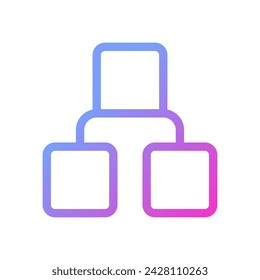 Infographic blocks pixel perfect gradient linear ui icon. Visual materials presentation. Line color user interface symbol. Modern style pictogram. Vector isolated outline illustration