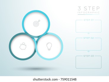 Infographic Blue 3 Step Interweaving Circle Diagram