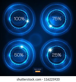 Infographic Blue Neon Vector Design