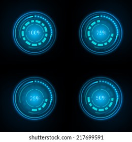 Infographic Blue Neon Vector illustration