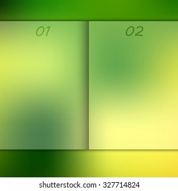 infographic with blur background 2 steps green vector for presentation