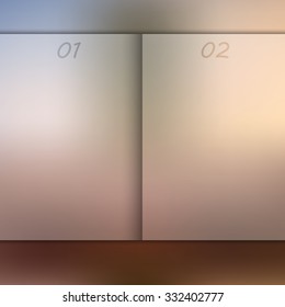 infographic with blur background 2 steps blue vector for presentation web