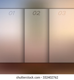 infographic with blur background 3 steps blue vector for presentation web