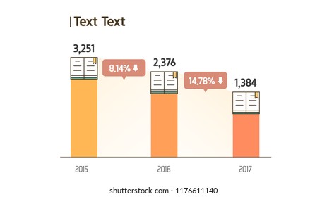 Infographic book graph bar element