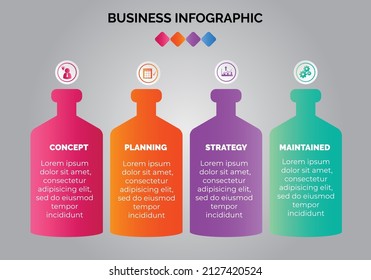 Infographic bottle icon design template with place for data and presentation. Vector illustration