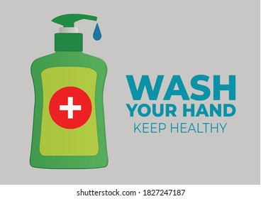 Infographic bottle and text. Soap bottle liquid  