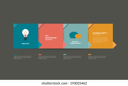 Infographic box diagram. Web or print banner. Vector illustration. 4 steps template.