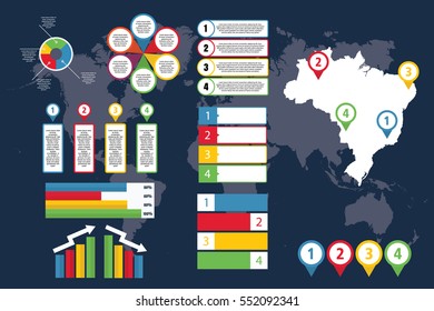 Infographic of Brazil with map for business and presentation