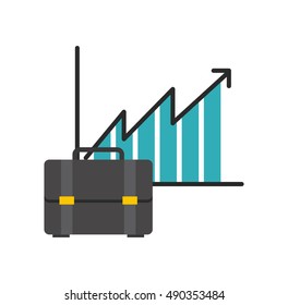 infographic with briefcase icon vector illustration design