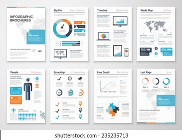 Infographic brochure elements for business data visualization. Vector illustration of modern info graphic metaphor in a flyer concept, that can be used for marketing, websites, print, presentation etc