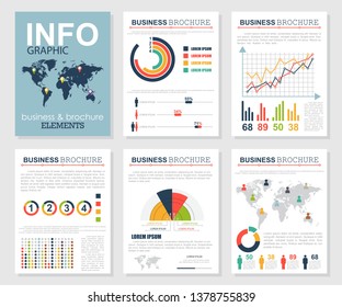 Infographic brochure. Presentation elements. Business template. Vector illustration in flat design.