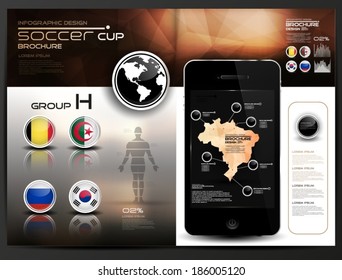 Infographic brochure, soccer cup, group H