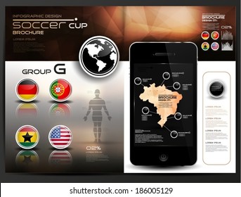 Infographic brochure, soccer cup, group G