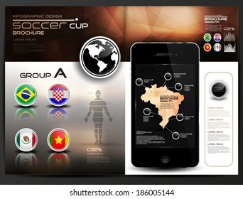 Infographic brochure, soccer cup, group A