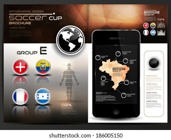 Infographic brochure, soccer cup, group E