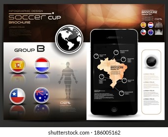 Infographic brochure, soccer cup, group B