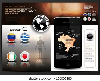 Infographic brochure, soccer cup, group C