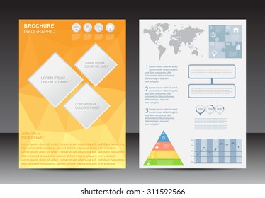 Infographic brochure.Flyer with infographic vector elements.Abstract vector template.