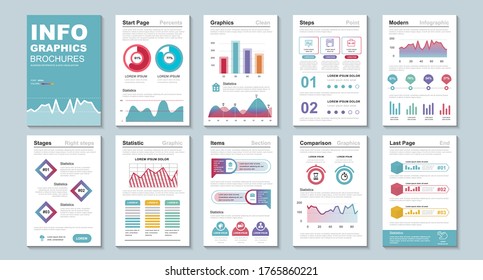 Infographic brochures data visualization vector design template. Can be used for info graphic, resume and cv, web, print, magazine, poster, flyer, brochure, annual report, marketing, advertising.