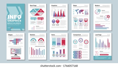 Infographic brochures data visualization vector design template. Can be used for info graphic, resume and cv, web, print, magazine, poster, flyer, brochure, annual report, marketing, advertising.