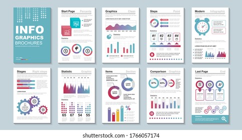 Infographic brochures data visualization vector design template. Can be used for info graphic, resume and cv, web, print, magazine, poster, flyer, brochure, annual report, marketing, advertising.