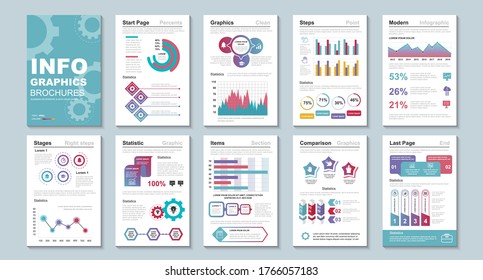 Infographic brochures data visualization vector design template. Can be used for info graphic, resume and cv, web, print, magazine, poster, flyer, brochure, annual report, marketing, advertising.