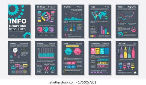Infographic brochures data visualization vector design template. Can be used for info graphic, resume and cv, web, print, magazine, poster, flyer, brochure, annual report, marketing, advertising.