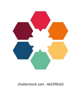 infographic bubble round multicolored data icon. Isolated and flat illustration. Vector graphic