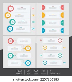 Infographic bundle set with modern style and colorful concept for presentation purpose, business and marketing.