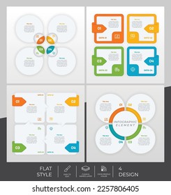 Infographic bundle set with modern style and colorful concept fot presentation purpose, business and marketing.