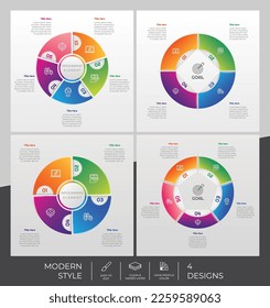 Infographic bundle set with modern style and colorful concept fot presentation purpose, business and marketing.