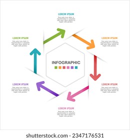 Infographic business  6 processes for success. Business presentation. Vector illustration.