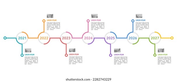 Infographic business 7 years to success. Business presentation. Workflow, Annual reports. Vector illustration.