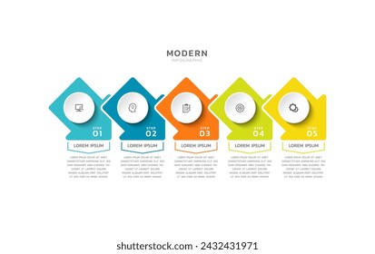 Plantilla de fondo abstracto de negocios de infografía diseño colorido