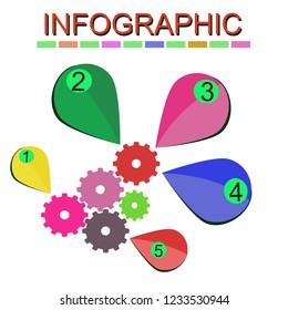 infographic for business with activity step isolated on white background