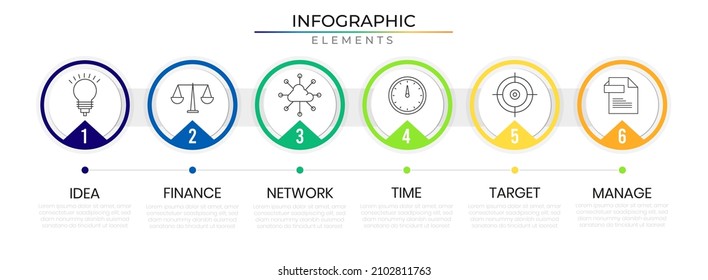 Infographic Business Annual Concept Design Vector With Icons. Circular Timeline Journey Strategy Template For Presentation And Report.