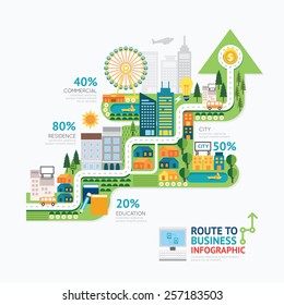 Infographic business arrow shape template design.route to success concept vector illustration / graphic or web design layout.