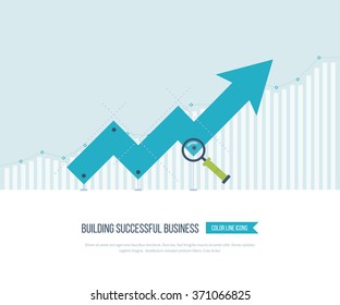 Infographic business arrow shape template design. Investment growth. Business development. Strategy of successful business. 