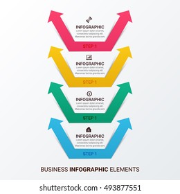 Infographic business arrow vector design template. Can be used for workflow layout, chart, diagram, infographic banner, step processes, web design, infographic elements, information infographics.