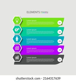 Infographic business banner elements design with 5 step