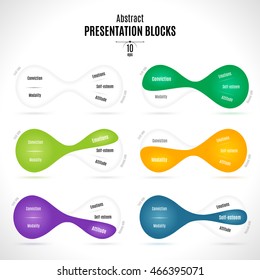 Infographic business banner set from abstract colorful 3D-forms. Elegant shiny shapes with place for label.
