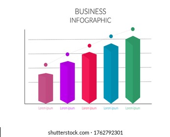 Infographic business Bar Chart Graph vector.