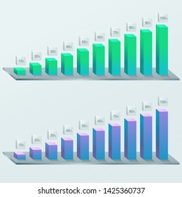 Infographic for business bar graph and line graph template in vector