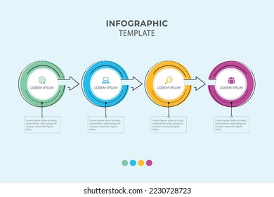 línea de tiempo del círculo de negocios de infografía creativa