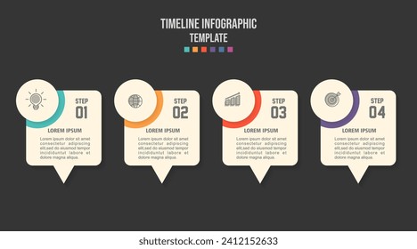 Infographic business concept with 4 options, parts, steps or processes. Vector Infographic.