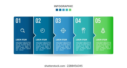 Infographic Business concept with 5 options, steps, or processes. workflow, layout, diagram, and annual report. Vector illustration.